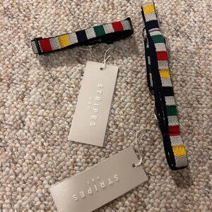 Hudson Bay HBC Stripes Small dog Leash and Collar set